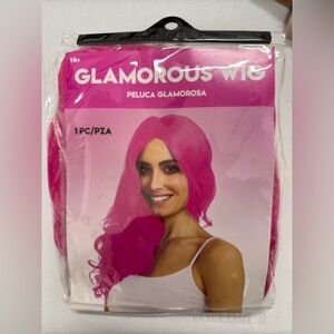 Long pink wig